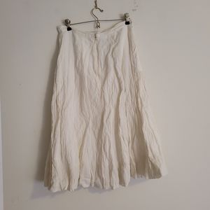 People Like Frank (Anthropologie) Skirt White/Cream Midi